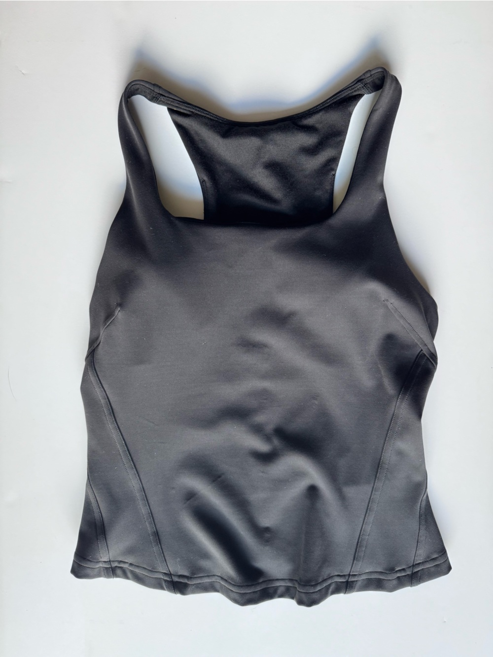 Lululemon Instill Tank Top Women’s 4 Black Built In Bra Square Neck Racerback